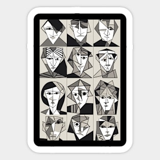 Cubist Portraits Sticker